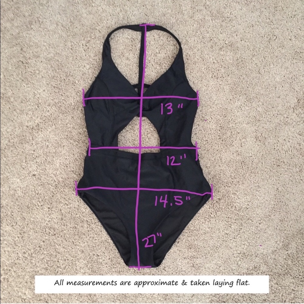 Rebecca Virtue Black one piece cut out swim suit - Picture 3 of 8